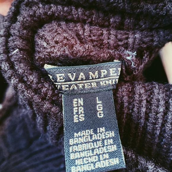 Black cold shoulder turtle neck, sz L - Picture 2 of 2